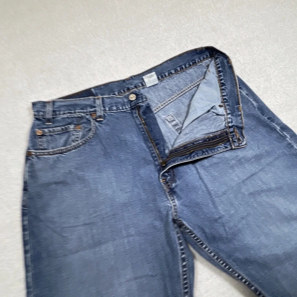 Vintage Levi's 505 Men's Jeans W38 L32 Blue Straight Regular 2001 Black Batwing
